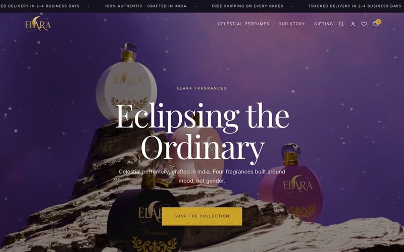 Elara Fragrances website